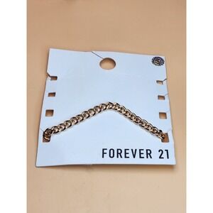 New FOREVER 21 Heavy‎ Curb Chain Gold Tone Bracelet Adjustable FREE $HIPPING!!!